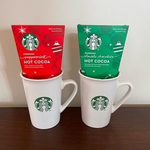 Starbucks Mug Set of 2 with Hot Chocolate White with classic logo